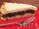 Рецепта Солена торта без месо с настъргани варени картофи, спанак, заквасена сметана и сирене Фета